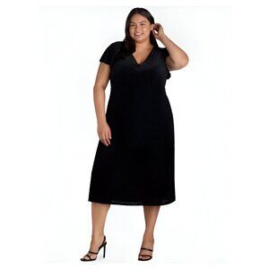 NEW 0X Women's Flutter Sleeve Velvet Midi Dress